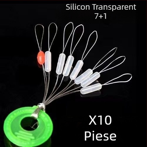 Mărgele spațiale din silicon, cilindrice, set complet pentru accesorii linie de pescuit (Material: Silicon; Formă: Cilindrică; Element: Mărgele spațiale; Set: Complet)