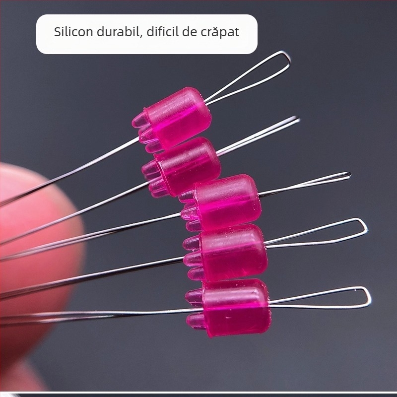 Mărge din silicon pentru pescuit – mărgea superioară, mărgea de blocare, mărgea de spațiu, poziționare pătrată, ansamblu linie principală cu nod PE