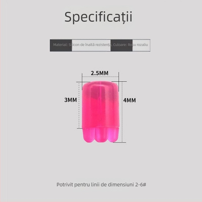Mărge din silicon pentru pescuit – mărgea superioară, mărgea de blocare, mărgea de spațiu, poziționare pătrată, ansamblu linie principală cu nod PE