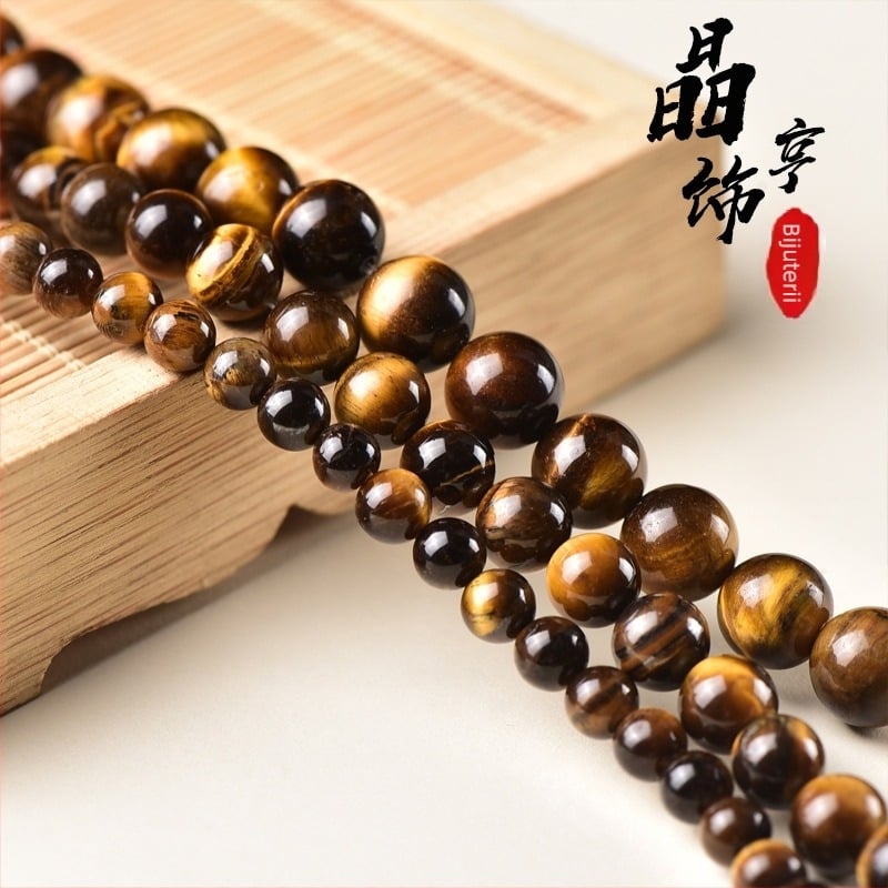 Mărgele libere din piatră ochi de tigru, rotunde, tăiate și șlefuite, origine Lianyungang