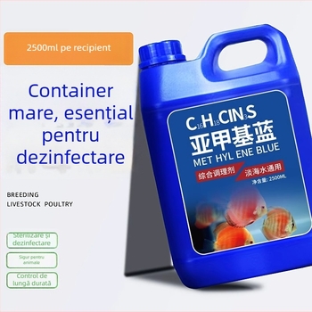 Soluție de albastru de metilen pentru acvariu – sănătatea peștilor, condiționarea apei și dezinfectare, 2,5 kg