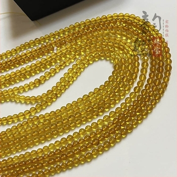 Perle naturale de chihlimar rotunde – componente semi-finite pentru bijuterii DIY: brățară și colier de decolteu – chihlimar galben miere, mărgele libere, mărgele spațioase