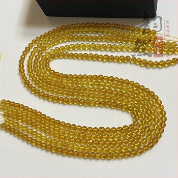 Perle naturale de chihlimar rotunde – componente semi-finite pentru bijuterii DIY: brățară și colier de decolteu – chihlimar galben miere, mărgele libere, mărgele spațioase