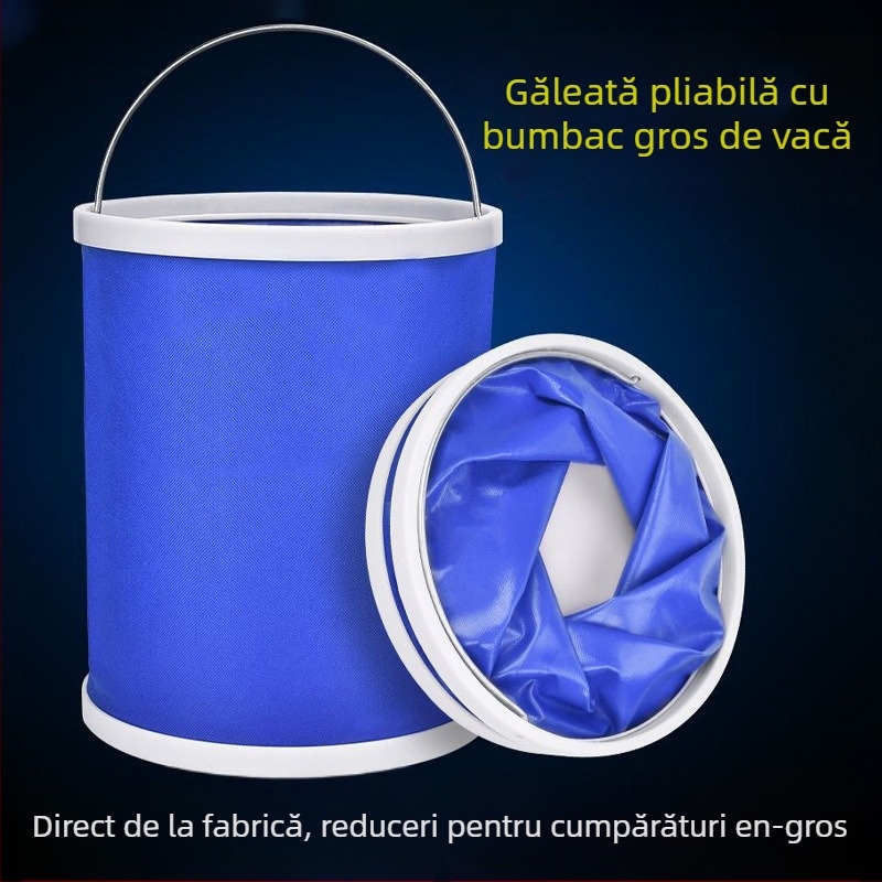 Găleată pliabilă pentru spălarea mașinii, cu mâner telescopic, din Oxford cloth, brand Jianyan jianyan, greutate 500 g, portabilă