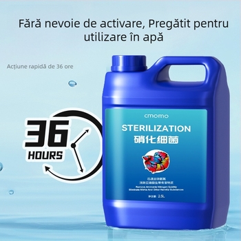 Soluție cu bacterii nitrificatoare pentru pești ornamentali în acvariu — agent de purificare a apei, stabilizator, cultură de bacterii