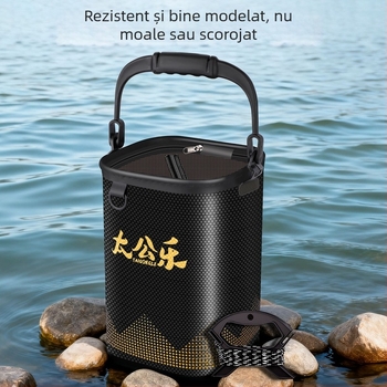 Galeată de apă pentru pești vii cu plasă anti-cădere integrată, turnată din EVA într-o singură piesă, design înălțat