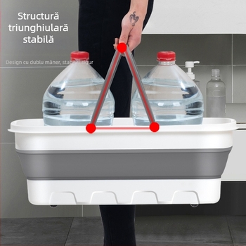 Găleată pliabilă din plastic, pătrată, pentru spălarea mașinii și pescuit