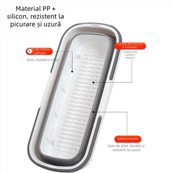 Găleată pliabilă din plastic, pătrată, pentru spălarea mașinii și pescuit