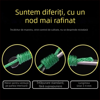 Bravo Set cu două cârlige, cârlige pre-legate, linie PE și linie anti mușcă pentru pescuit la fund