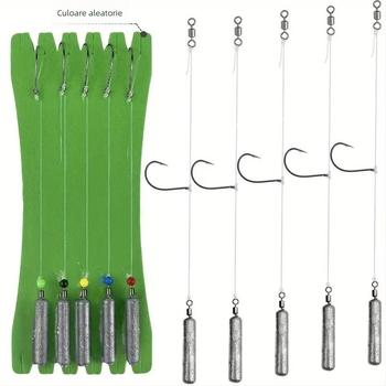 Set de pescuit invers pentru biban, cu cârlig invers și componente din plumb și oțel inoxidabil (Origine: China; Materiale: plumb, oțel inoxidabil)