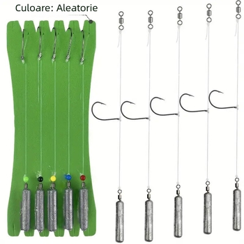 Set de pescuit invers pentru biban, cu cârlig invers și componente din plumb și oțel inoxidabil (Origine: China; Materiale: plumb, oțel inoxidabil)