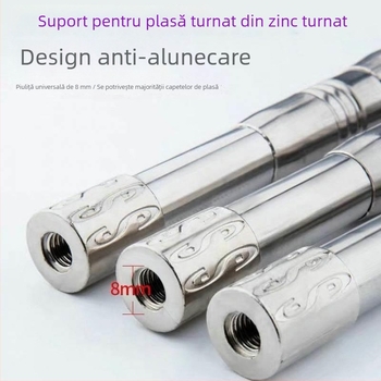 Plasă de pescuit din oțel inoxidabil – set complet cu tijă pliabilă și tijă telescopică, plasă adâncă, plasă cu ochiuri fine; Diametrul deschiderii plasei: vezi detalii; Adâncimea plasei: vezi detalii