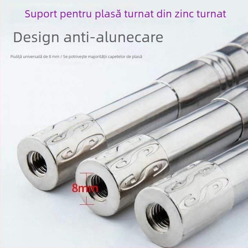 Plasă de pescuit din oțel inoxidabil – set complet cu tijă pliabilă și tijă telescopică, plasă adâncă, plasă cu ochiuri fine; Diametrul deschiderii plasei: vezi detalii; Adâncimea plasei: vezi detalii