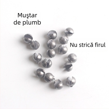 Set de greutăți din plumb, 205 buc., 0,2–0,8 g, greutăți rotunde cu clips deschise, nu deteriorează firul de pescuit