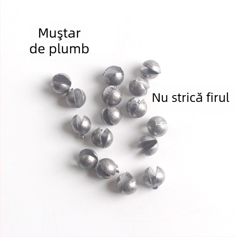 Set de greutăți din plumb, 205 buc., 0,2–0,8 g, greutăți rotunde cu clips deschise, nu deteriorează firul de pescuit