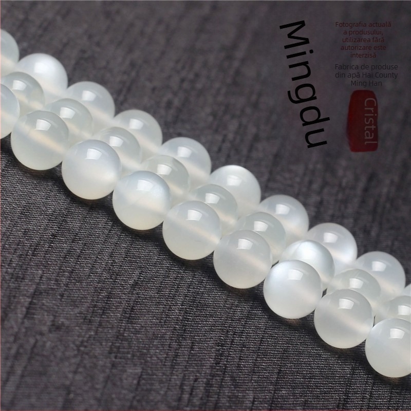 Mărgele libere din piatră lunară, lustruite, origine Lianyungang, brand Famous City, vara 2024