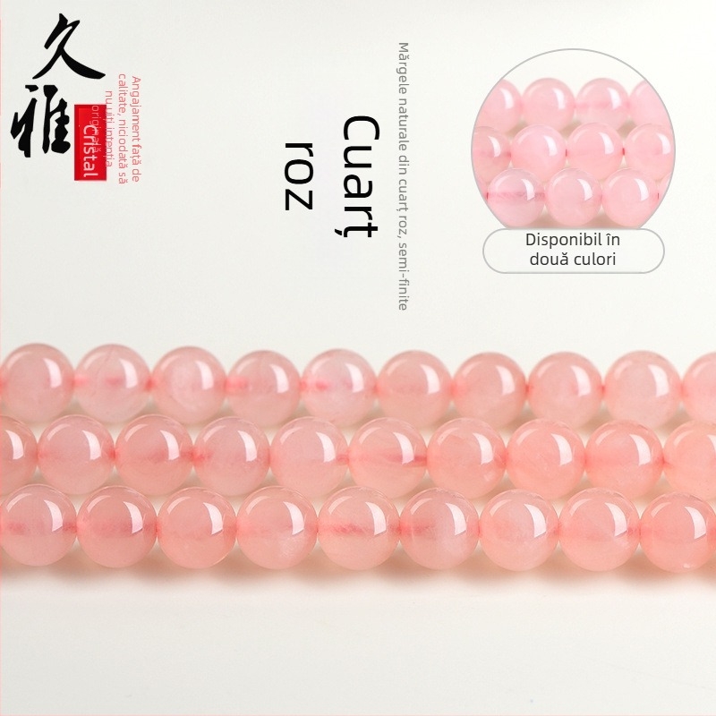 Bile naturale de cuarț roz – mărgele libere lustruite pentru bijuterii DIY, design original, lansare 2021