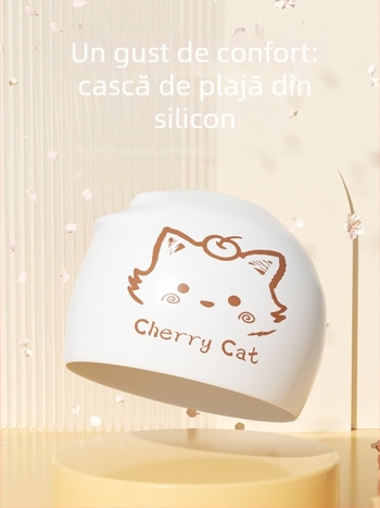 Șapcă de înot din silicon pentru adulți, cu model imprimat, potrivită pentru înot și activități în apă, în stoc