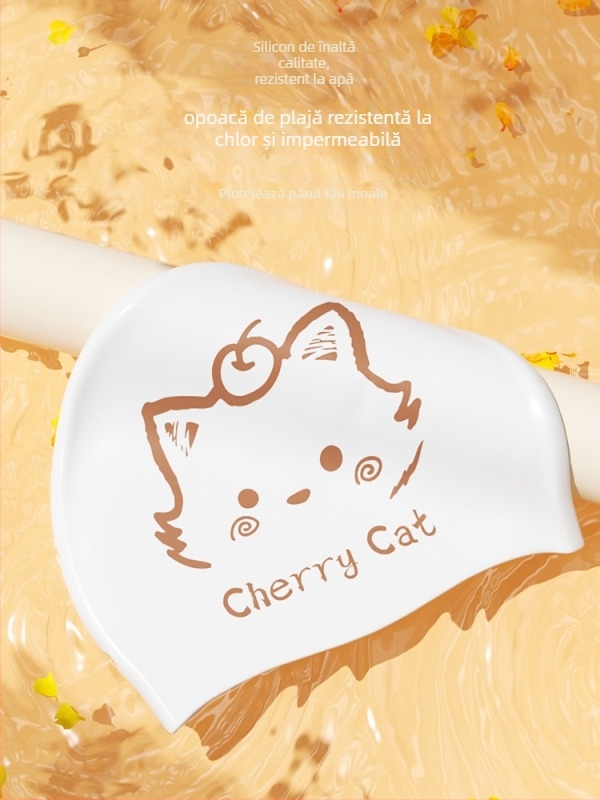 Șapcă de înot din silicon pentru adulți, cu model imprimat, potrivită pentru înot și activități în apă, în stoc