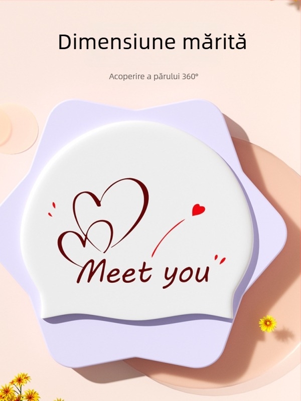 Pălărie de înot din silicon pentru adulți — model cu imprimeu; potrivită pentru înot și bălăceală