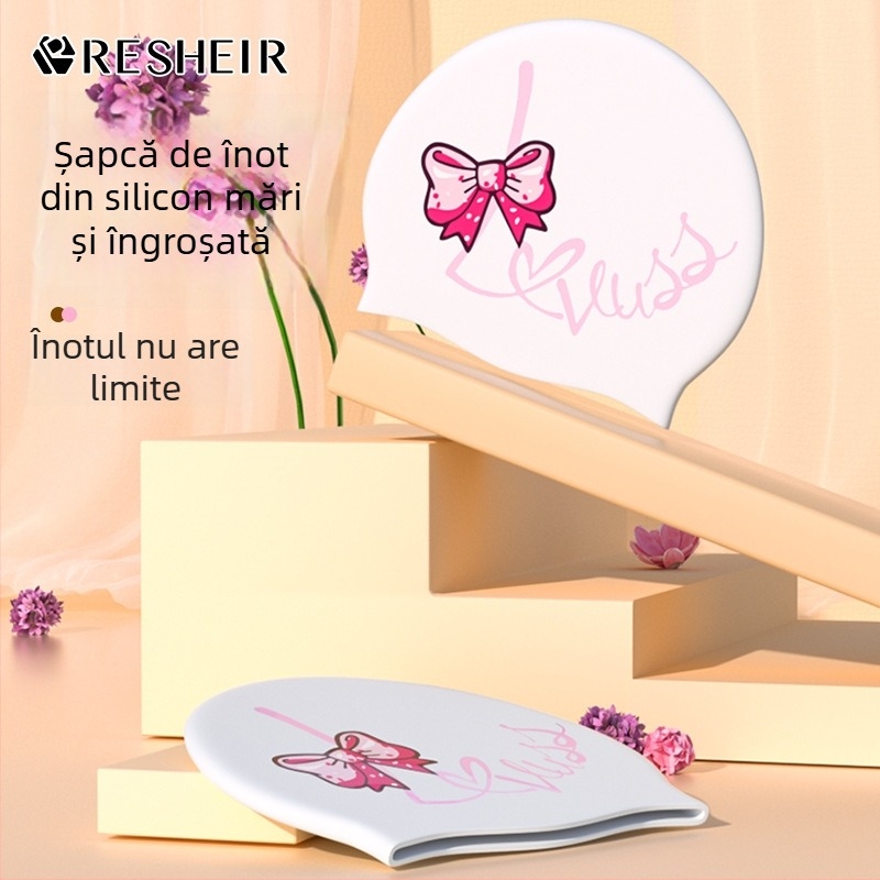 Ruishier șapcă de înot din silicon pentru adulți, imprimeu, pentru înot