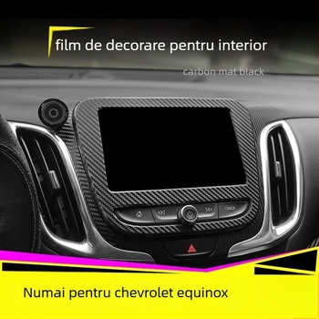 Decal interior din fibră de carbon pentru Chevrolet Equinox — textură zgârieturi, montaj magnetic, pentru panourile laterale ale consolei centrale, personalizare disponibilă