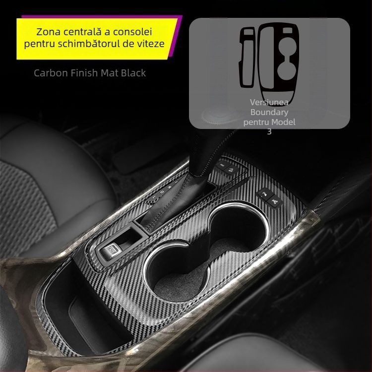 Decal interior din fibră de carbon pentru Chevrolet Equinox — textură zgârieturi, montaj magnetic, pentru panourile laterale ale consolei centrale, personalizare disponibilă