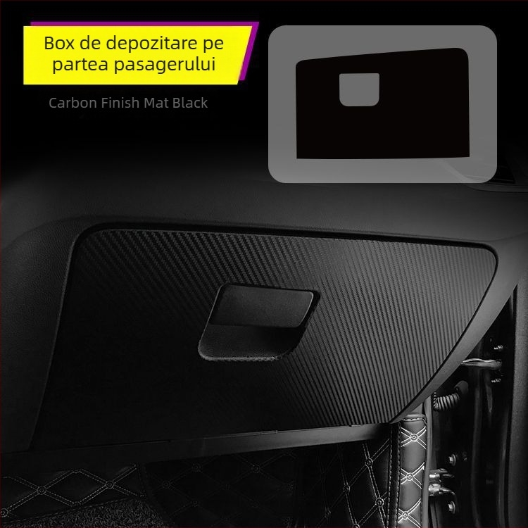 Decal interior din fibră de carbon pentru Chevrolet Equinox — textură zgârieturi, montaj magnetic, pentru panourile laterale ale consolei centrale, personalizare disponibilă