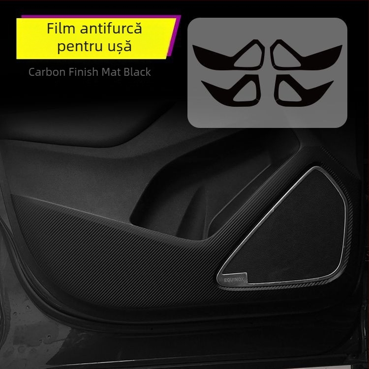 Decal interior din fibră de carbon pentru Chevrolet Equinox — textură zgârieturi, montaj magnetic, pentru panourile laterale ale consolei centrale, personalizare disponibilă