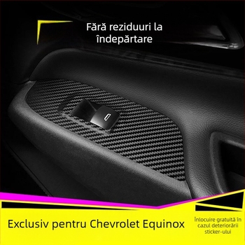 Autocolant interior din fibră de carbon pentru Chevrolet Equinox, decor pentru consola centrală, pad Anti-Kick, montaj magnetic, model cu zgârieturi