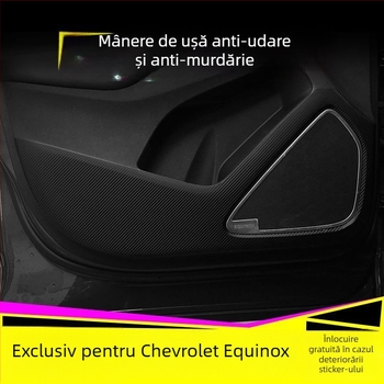 Autocolant interior din fibră de carbon pentru Chevrolet Equinox, decor pentru consola centrală, pad Anti-Kick, montaj magnetic, model cu zgârieturi