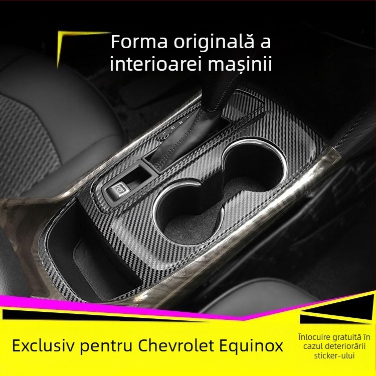 Autocolant interior din fibră de carbon pentru Chevrolet Equinox, decor pentru consola centrală, pad Anti-Kick, montaj magnetic, model cu zgârieturi