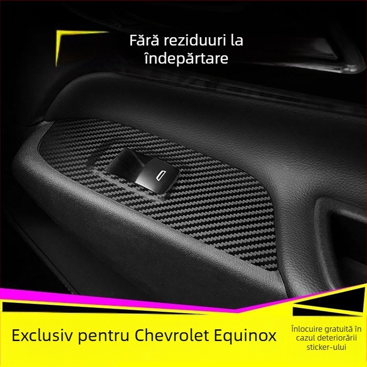 Autocolant interior din fibră de carbon pentru Chevrolet Equinox, decor pentru consola centrală, pad Anti-Kick, montaj magnetic, model cu zgârieturi