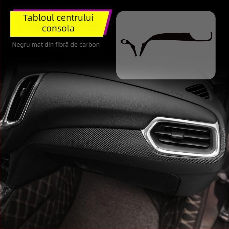 Autocolant interior din fibră de carbon pentru Chevrolet Equinox, decor pentru consola centrală, pad Anti-Kick, montaj magnetic, model cu zgârieturi