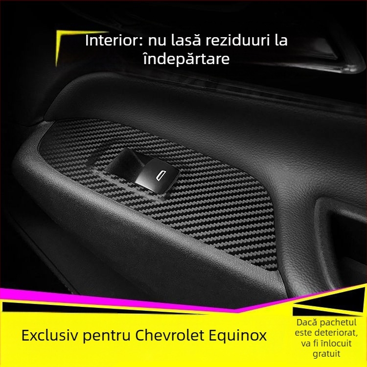 Autocolant interior din fibră de carbon pentru Chevrolet Equinox – protecție anti-șoc, decor pentru consola centrală, model zgârieturi, montaj magnetic