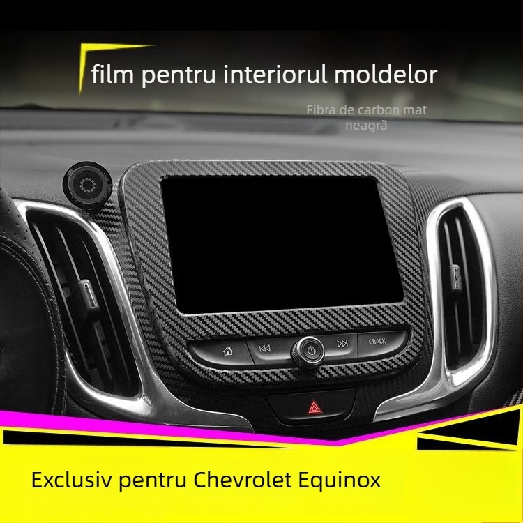 Autocolant interior din fibră de carbon pentru Chevrolet Equinox – protecție anti-șoc, decor pentru consola centrală, model zgârieturi, montaj magnetic