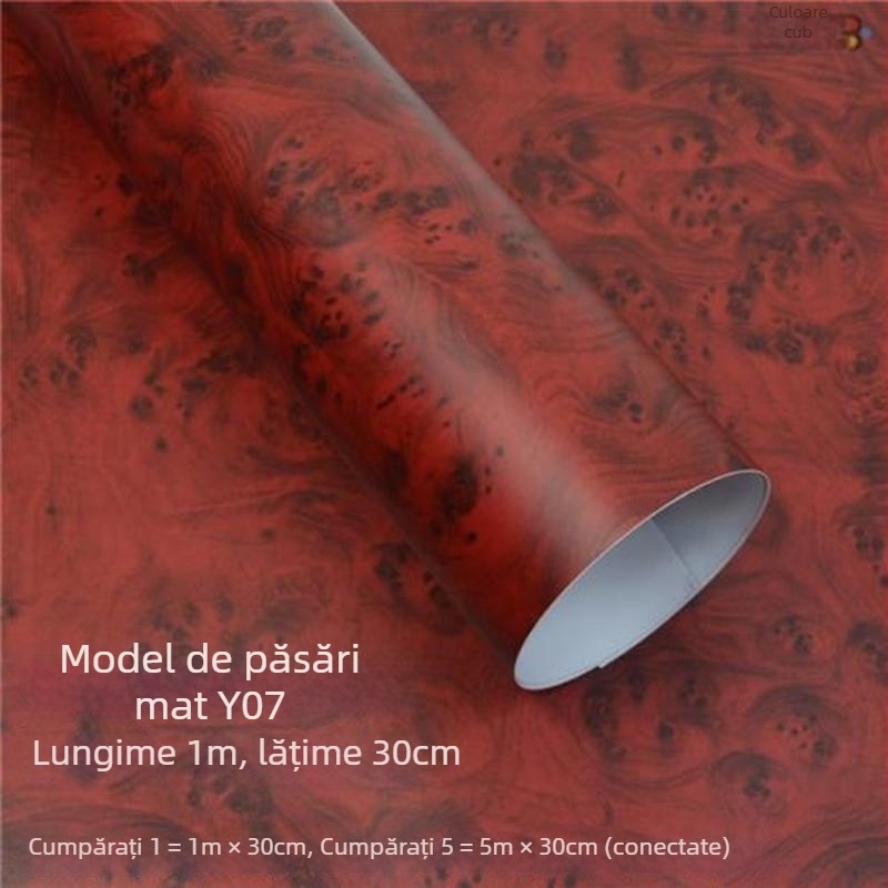 Film pentru interiorul mașinii – Sandalwood Peach Wood, finisaj lucios/mat, Brand Shiao, PVC