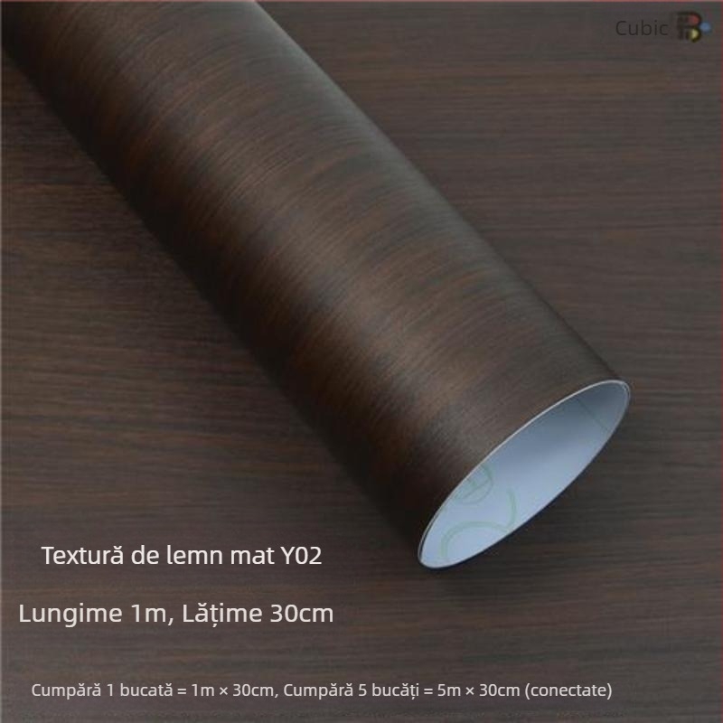 Folie vinilică pentru interiorul mașinii cu schimbare de culoare, în model de lemn, pentru panoul central de control – PVC, finisaj lucios/mat