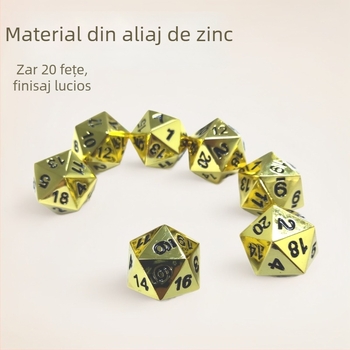 Zaruri - cu 20 fețe, din aliaj de zinc, placate electrochimice, cu logo personalizat