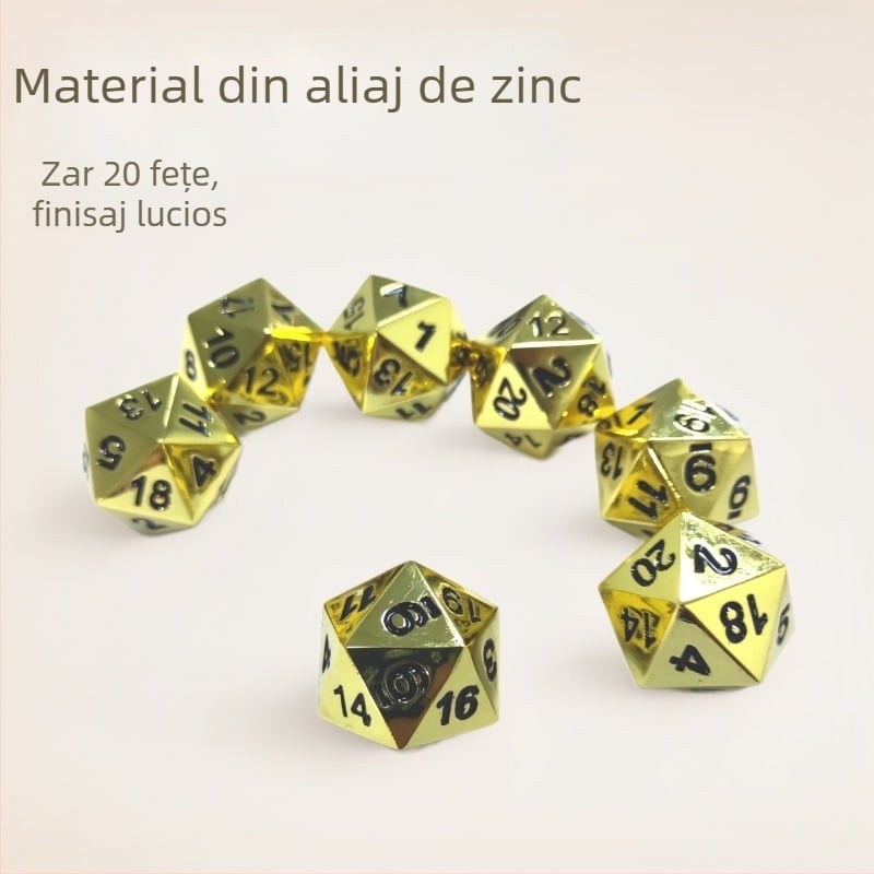 Zaruri - cu 20 fețe, din aliaj de zinc, placate electrochimice, cu logo personalizat