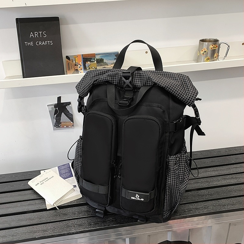 Rucsac unisex din nylon, compatibil cu laptop de 10 inch, capacitate sub 20L, stil urban