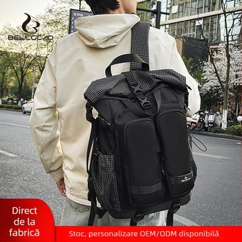 Rucsac unisex din nylon pentru călătorii de relaxare, capacitate 20–35L, compatibil cu laptop de 10 inch, curele de umăr curbate