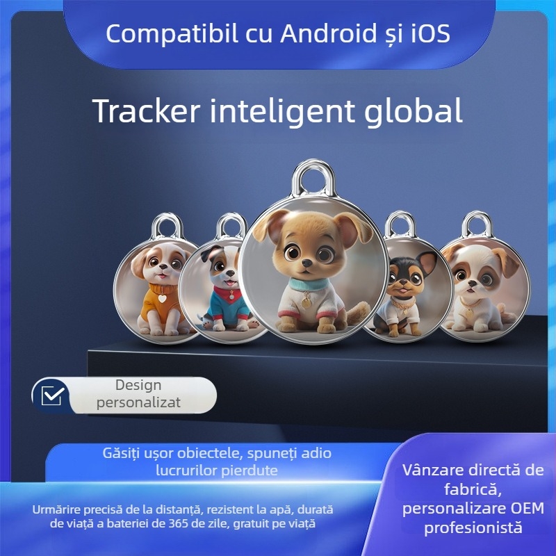 Tracker Bluetooth GPS pentru biciclete, persoane în vârstă și animale de companie — corp ABS, 8 g, compatibil Android și iOS, interfață Bluetooth