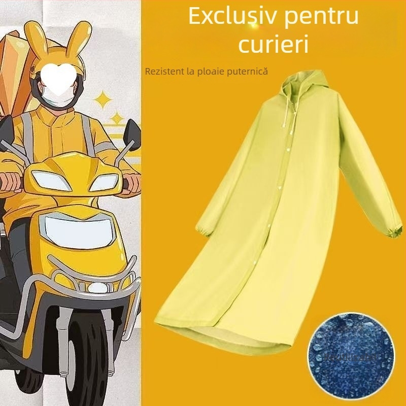 Pelerină de ploaie pentru curieri – impermeabilă pentru livrări pe bicicletă, reutilizabilă, material TPEs, adeziv PU, imprimare logo posibil