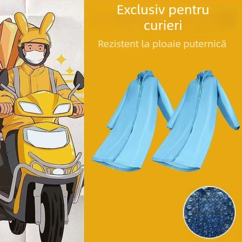 Pelerină de ploaie pentru curieri – impermeabilă pentru livrări pe bicicletă, reutilizabilă, material TPEs, adeziv PU, imprimare logo posibil