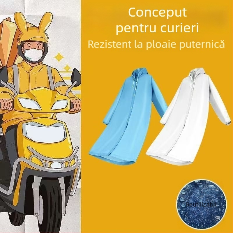 Pelerină de ploaie pentru curieri – impermeabilă pentru livrări pe bicicletă, reutilizabilă, material TPEs, adeziv PU, imprimare logo posibil