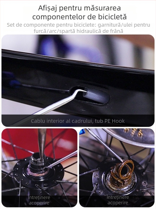 Lebycle unealtă cu cârlig de formă specială pentru întreținerea furcii din față a bicicletei – demontarea sigiliului de ulei, rulmentului și inelului etanș