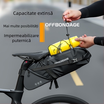 Geantă pentru bicicletă, pentru șa/portbagaj spate, poliester, 10 L, model 026, OFFBONDAGE