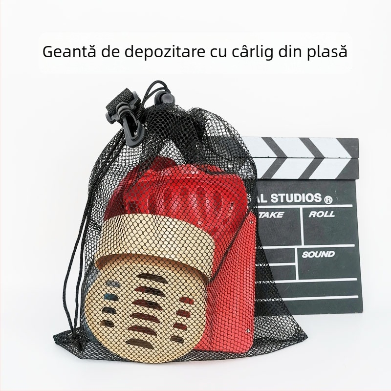 Geantă din plasă poliester cu șnur pentru depozitarea scoicilor — Peng Huiming, stil Bundle Pocket, imprimare silk screen, logo imprimat