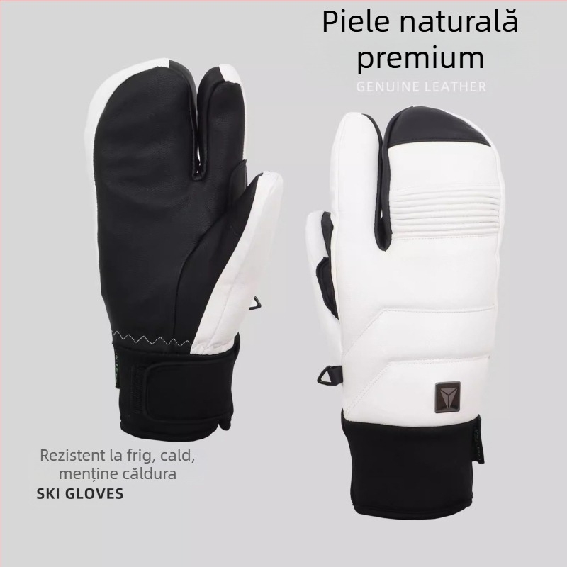 LTVT Mănuși de schi din piele – Neutre din punct de vedere al genului, pentru toate grupele de vârstă